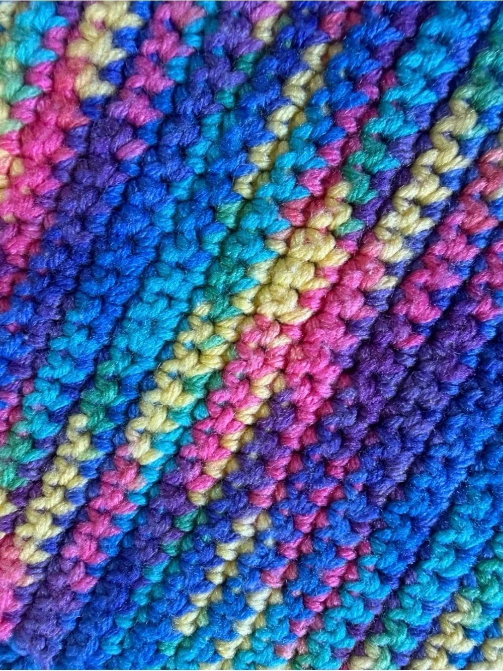Vintage Handmade Crochet Potholder Hot Pad Trivet Lot of 3 Grandmacore Rainbow
